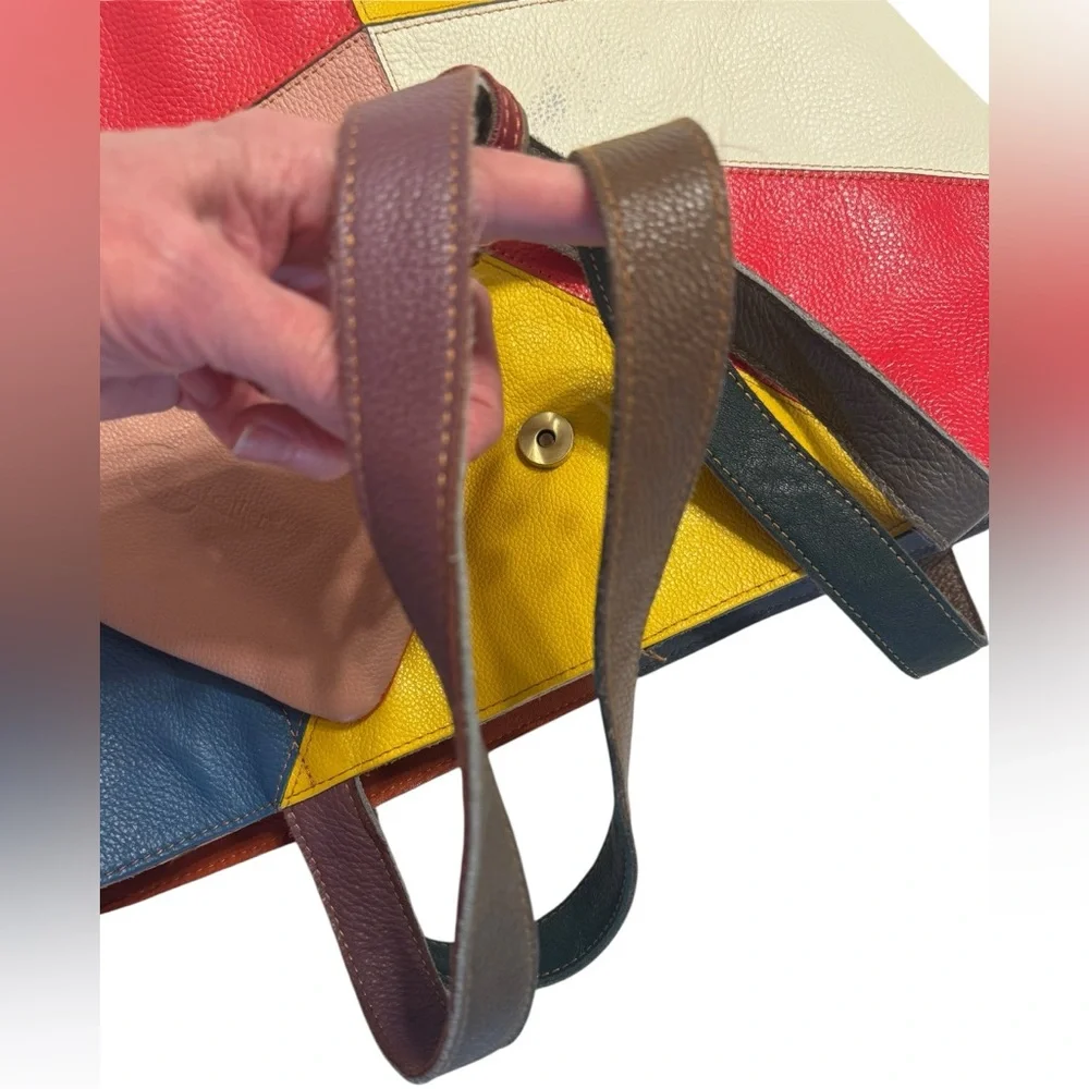 Amerileather Patchwork boho stud hippie leather purse - Picture 7 of 16